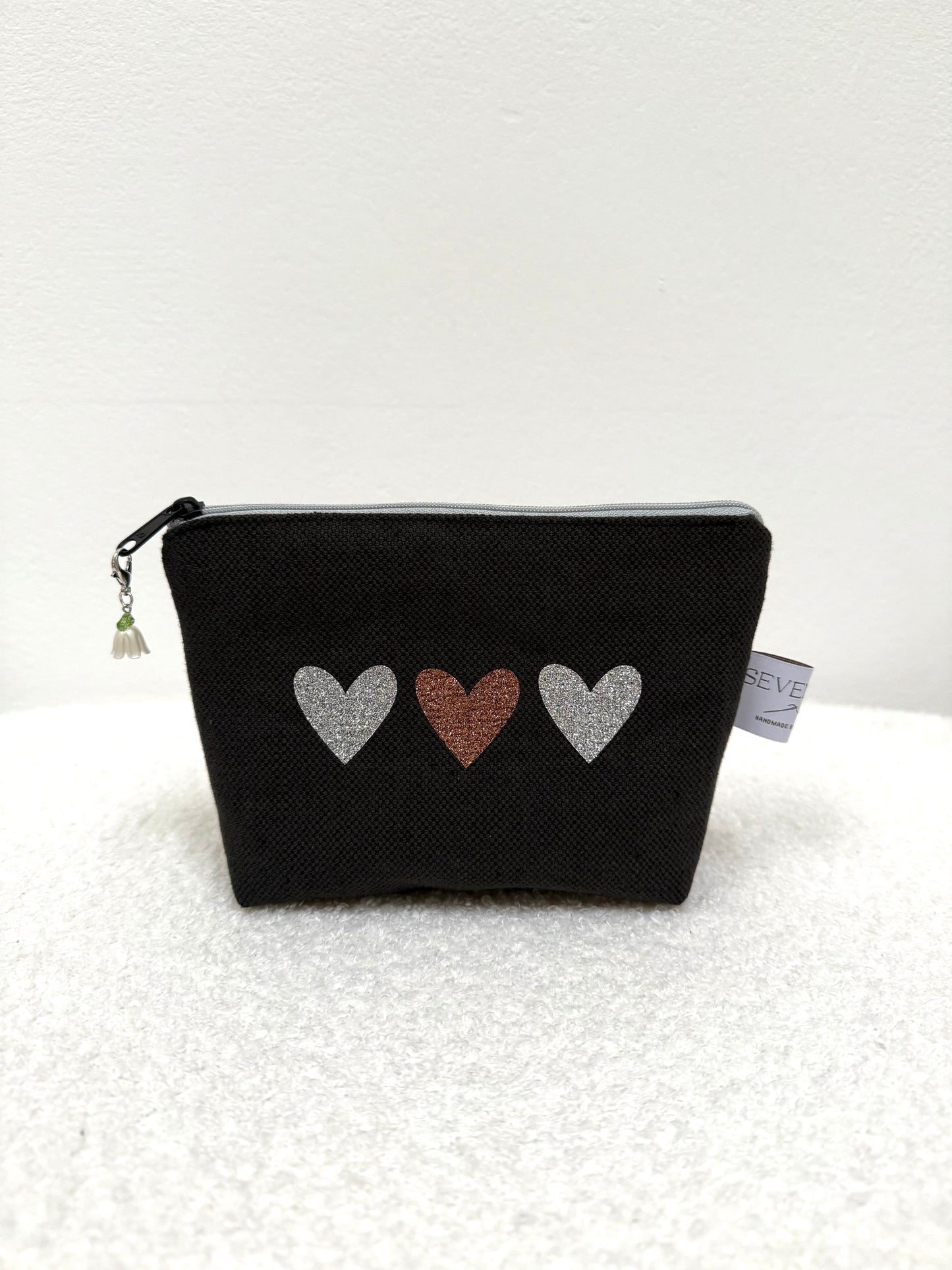 Tasche Herzen Silber-Braun