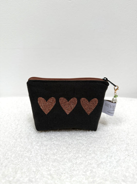 Tasche Herzen Braun Mini