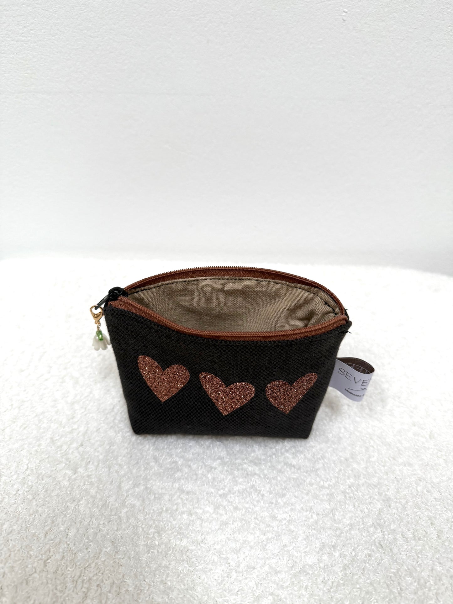 Tasche Herzen Braun Mini
